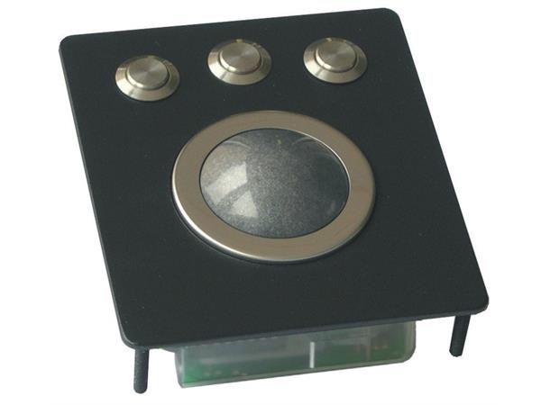 TSA50F2-BT1 Trackball 50mm panel-mount, black top plate. USB>PS/2 